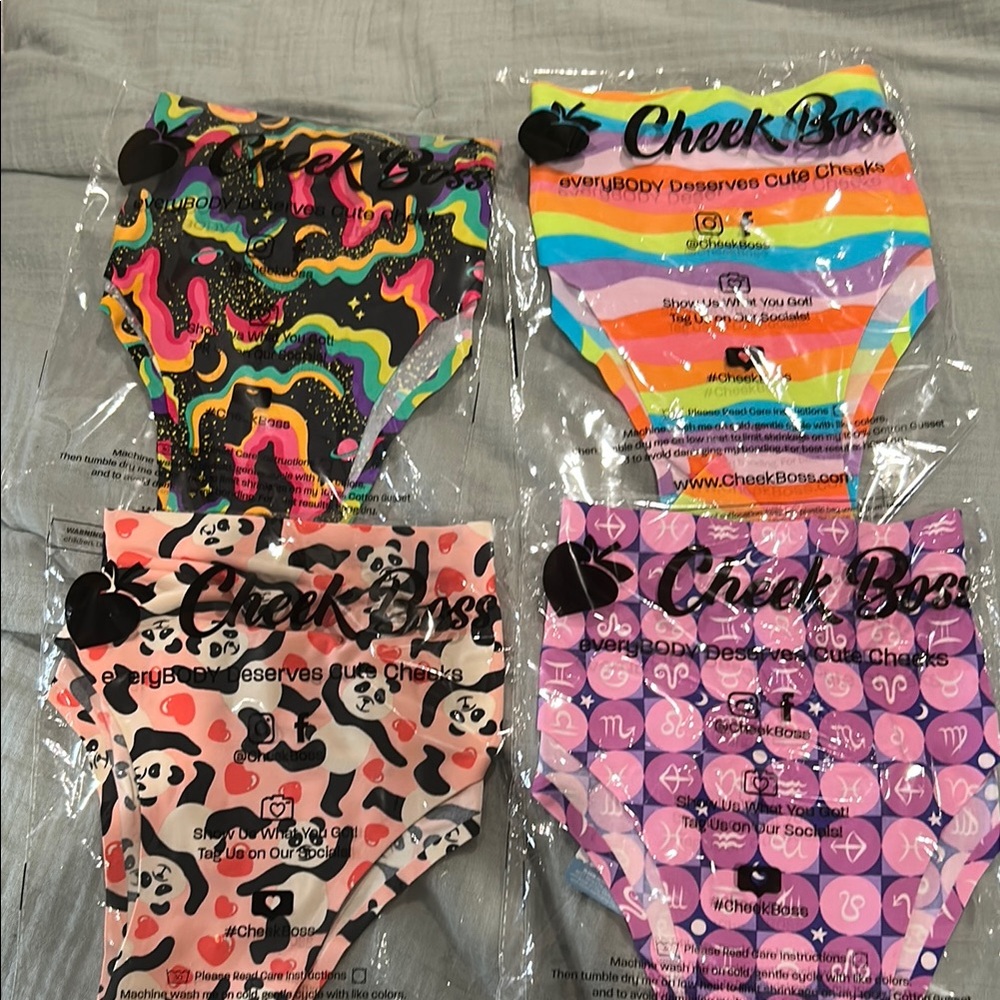 Cheek boss assorted 4 Panties Intimates Collection. Size large